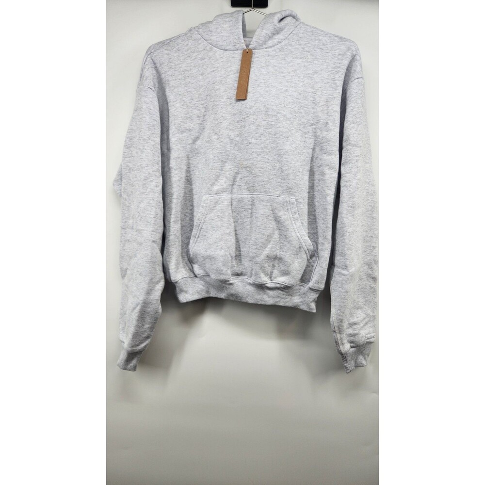 SKIMS XS Light‎ Heather Grey Cotton Fleece Classic Pullover Hoodie NWT